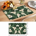 thumbnail image 6 of Summer Flower Placemats Set of 4, Retro Lily Leaf White Floral Watercolor Non-Slip Place Mats Washable Table Mats for Kitchen Dining Table Decorations Indoor/Outdoor, 6 of 9