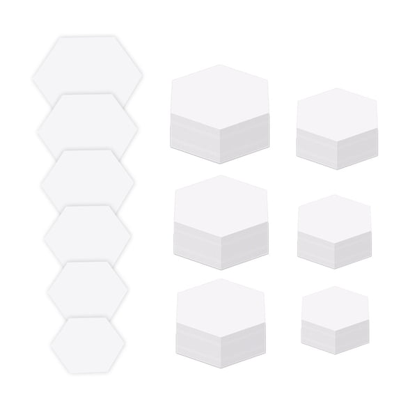 600Pcs Hexagon Quilting Paper, 6 Size Paper Piecing Paper Quilting Templates for Quilting and Patchwork Sewing Project