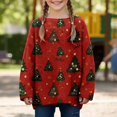 thumbnail image 4 of Girls Loose Long Sleeve Crew Neck Knit Sweater Christmas Tree Graphic For Fall Winter Daily Layering Wear, 4 of 4
