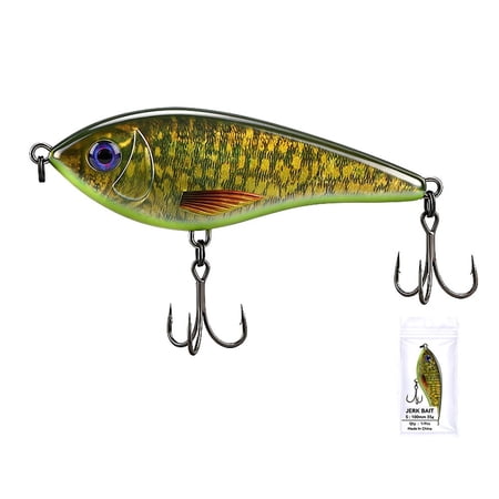 Wofarmy Fishing Lure Slow Sinking Jerk Bait With Soft Tail 100Mm Artificial Lure for Musky Pike Slider Bass Fishing Lure Tackle Part 6#