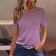 thumbnail image 1 of mfyjkho Tops Para Salir, Camiseta Estampada Informal Y De Moda Para Mujer Con Cuello Redondo Y Manga Corta. Tops Para Hacer Ejercicio S, 1 of 4