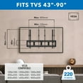 thumbnail image 6 of Mount-It! Heavy Duty Wide Screen Tilting TV Wall Mount,  Fits 43" to 90" TVs,  Capacity 220 lbs., 6 of 11