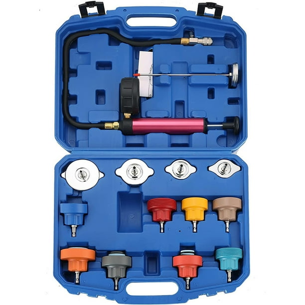 Radiator Pressure Test Kit 14 piece universal coolant system pressure test kit with aluminum