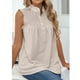 thumbnail image 4 of Camiseta sin mangas para mujer camiseta sin mangas de verano para mujer camisas informales de poliéster sin mangas chaleco con cuello de botones lavable a máquina ANGGREK Otros, 4 of 6