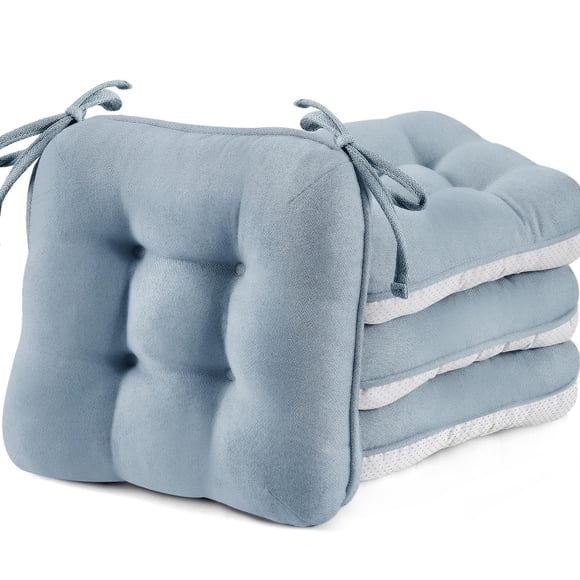 BETU Chair Cushions for Dining Chairs Set of 4,3.5" Thick Kitchen Table Chair Pads with Ties,Non Slip Backing and Covers, Seat Cu