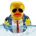 thumbnail image 4 of (El Envío Debe Empaquetarse Individualmente) Pato Juguete Vinilo Creativo Transfronterizo Pato Trump Juguete para Baño Pellizca Y Llama Nuevo Pato Flotante (pato Corbata Oscura Con Collar Gafas), 4 of 9