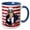 Blue/White, variant on 3drose, Uncle Sam I Want You with Stars and Stripes Background, 11oz Two-tone Green Mug