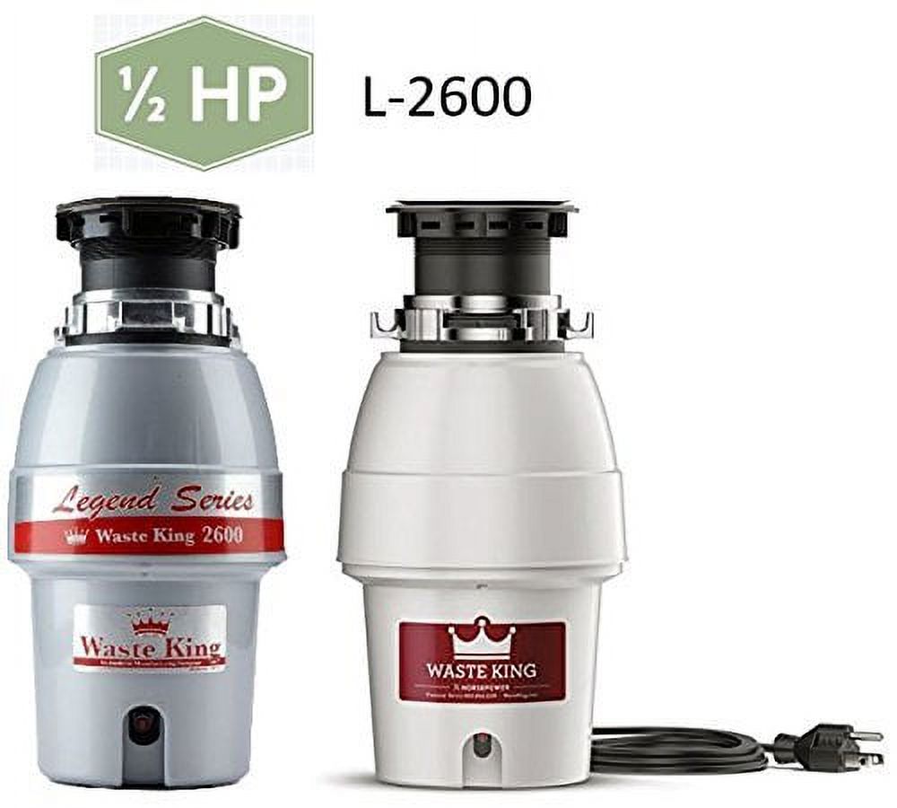 Tritarifiuti Waste King L-2600 2600 - 1/2 HP, Motore A Magneti Permanenti, Cavo Incluso - Argento