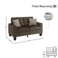 thumbnail image 4 of OakvillePark Jericho Microfiber Fabric Upholstered Living Room Loveseat, Chocolate, 4 of 5