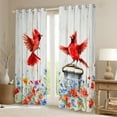 thumbnail image 2 of Manfei Cute Cardinals Black Out Curtains,Old Barn Door Curtains Pack of 2 (42x63 Each),Colorful Flower Floral Bedroom Curtains For Teens,Ultra Soft Home Decor, 2 of 6