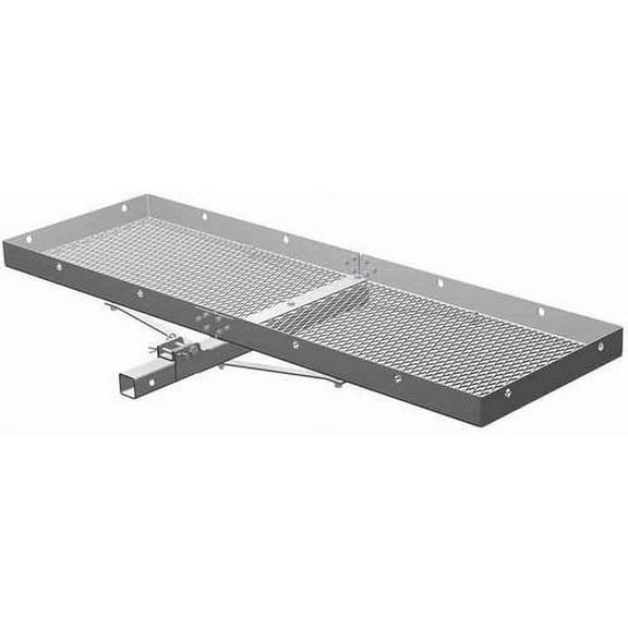 CURT 18100 60 x 20-Inch Aluminum Tray Hitch Cargo Carrier, 500 lbs Capacity, 2-In Folding Shank