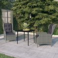 thumbnail image 1 of vidaXL 3 Piece Garden Dining Set Light Grey, 1 of 5