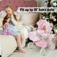 thumbnail image 5 of Yexmas Baby Doll Pram Stroller Carriage for 18" Dolls, W/ Matching Bag, Gift for Boys & girls, Pink, 5 of 7