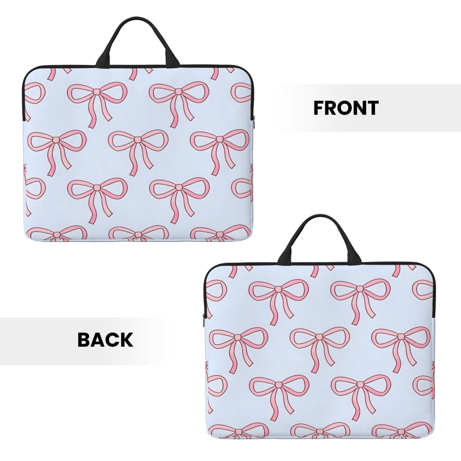 Laptop Sleeve Bag For Women Men 14inch Waterproof Durable Protective Computer Carrying Cover Handle Laptop Case Bag Pink Bow (2)