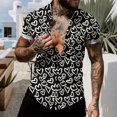 thumbnail image 2 of Fewfanhot Men's Shirts Hawaiian Valentine's Day Heart Print Button Down Short Sleeve Casual Fashion Shirt, 2 of 6