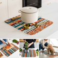 thumbnail image 4 of Dish Drying Mat for Kitchen Countertop, Bohemian Absorbent Microfiber Dish Mat Reversible Quick Dry Non Slip Draining Mat Kitchen Drying Pad for Dishes, Utensils 16x18 Inch Ethnic Art Decor, 4 of 9