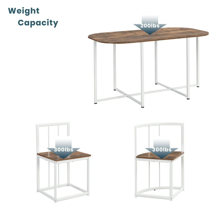 7-Piece Dining Table Set with 6 Stools, Industrial Compact