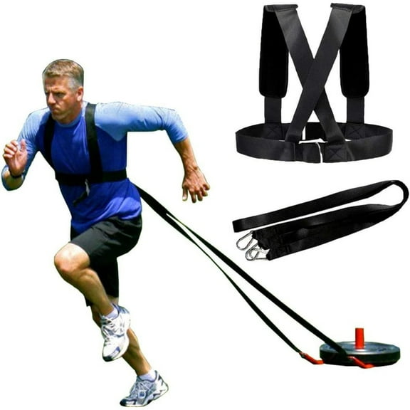 Sled Harness Tire Pulling Harness Fitness Resistance Training Workout -Adjustable Padded Shoulder Strap