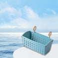 thumbnail image 6 of Plastic Hanging Storage Basket | Wall-Mounted Adjustable Hook | Ventilated Drainage | Multipurpose Organizer for Kitchen Bathroom Toilet Pool | 25.5x15.5x14cm | 1 Pack | Lightweight Durable Shelf, 6 of 7