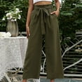 thumbnail image 4 of HAPIMO Wide Leg Loose Pants for Women Polka Dot Leisure Relaxed Daily High Waist Retro Trousers Trendy Clothes Green, 4 of 6