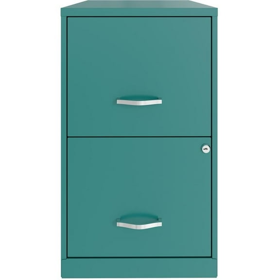 Scranton & Co Modern 18"D 2-Drawer Metal File Cabinet Teal/Turquoise