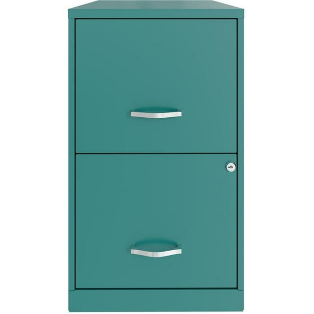 Scranton & Co Modern 18"D 2-Drawer Metal File Cabinet Teal/Turquoise