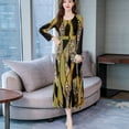thumbnail image 6 of Ichuanyi Woman Dress clearance Women Fashion Autumn Lady O-Neck Knee Length Long Sleeve Leopard Print Dress, 6 of 8
