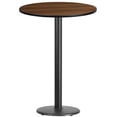 thumbnail image 1 of Bowery Hill Table de Bar de Restaurant Ronde de 30 Pouces en Noir et Noyer, 1 of 2