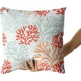 thumbnail image 3 of Coastal Coral Teal Pillow Covers 18X18 Inch Beach Ocean Themed Couch Pillow Cases Nautical Summer Sea Throw Pillows Set of 2 Modern Home Decor for Room Bedroom Porch Patio Cushion Outdoor, 3 of 6