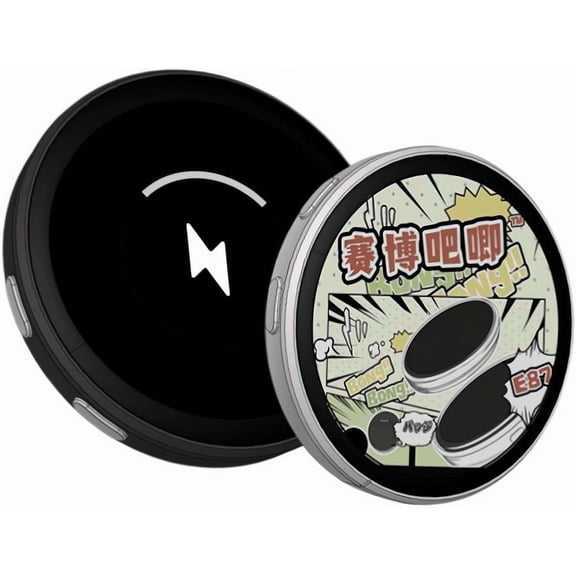 QenASHaing Digital Badge Pin, Electronic Badge with 1.7-Inch HD Touchscreen, Cute E-Badges Anime Pin Round Smart Badge Custom Digital Photos Videos GIFS for Fan Cosplay Gifts