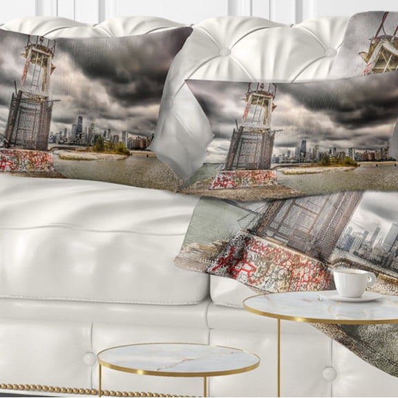 Designart 12" x 20" Multi-color Polyester Throw Pillow