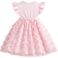 thumbnail image 5 of IPIO Girls Butterfly Princess Dress, A-Line Party Outfit with Flutter Sleeves for Birthday and Special Occasions, 5 of 7
