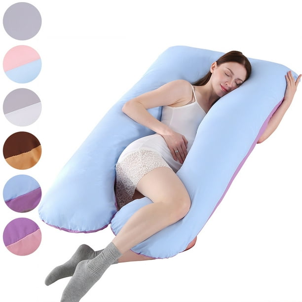 Topchances Pregnancy Pillow With Soft Jersey Cover U Shaped Body Pillow For Pregnant Women Walmart Com Walmart Com