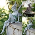 thumbnail image 5 of Figuras de jardín de elfos de jardín de hadas al aire libre, esculturas de resina de figuras de hadas y estatua de jardín de ángel (blanco) JM JM, 5 of 5
