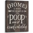 thumbnail image 1 of Poop Sign Bathroom Wall Art, Brown Bathroom Picture Wall Decor Rustic Framed Home Wash RoomToilet Wall Decor, 1 of 5