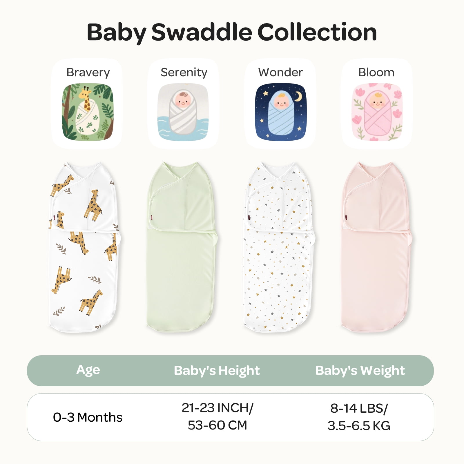 Momcozy Swaddles for Newborns,Quiet Fastner Suitable for Infant 0-3 Months,New-Parent-Friendly,Reduce Startle Reflex,Boys Girls, 2-Pack,Serenity