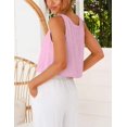 thumbnail image 2 of Womens V Neck Sleeveless Linen Tank Top for Spring Summer Casual Daily Wear, 2 of 9
