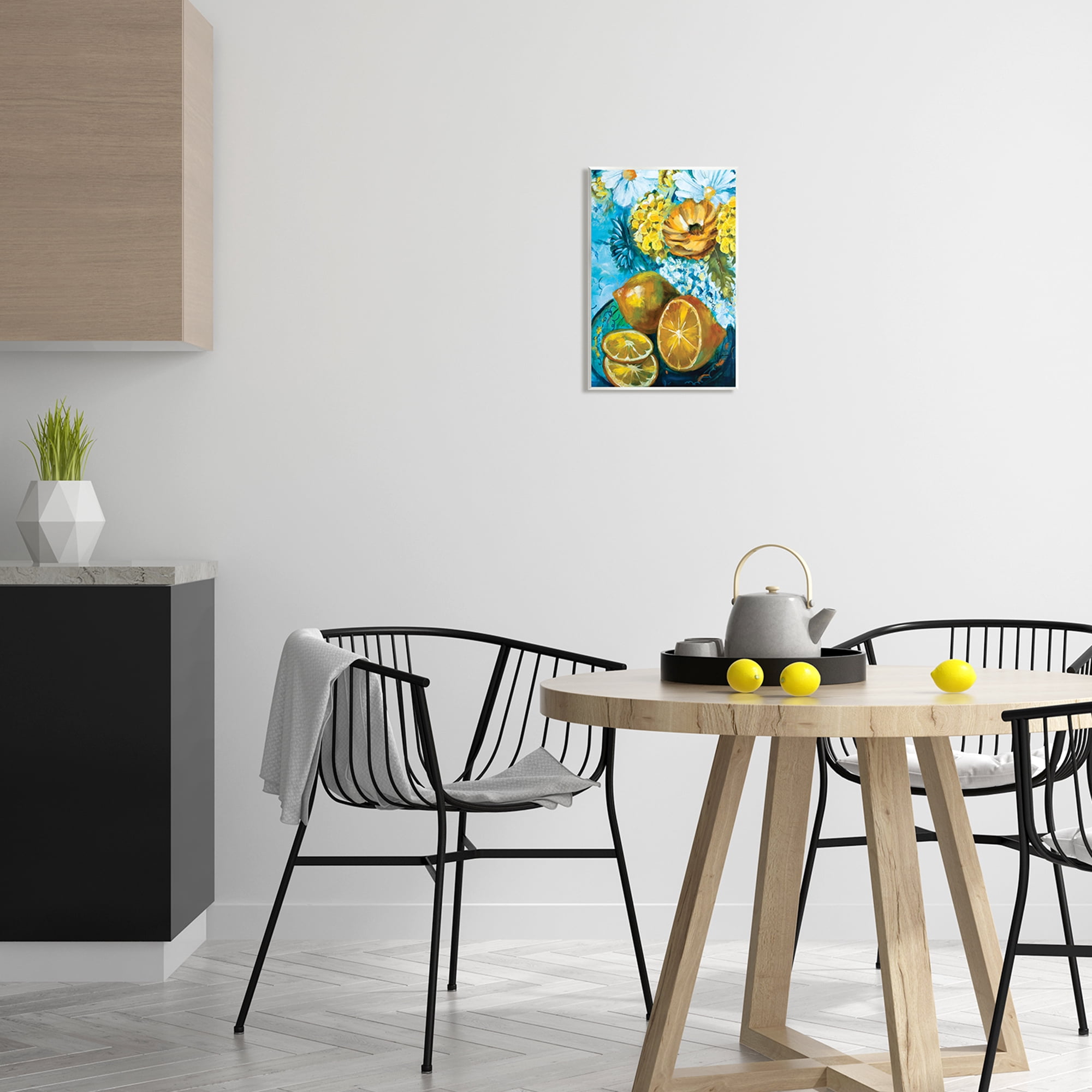 Stupell Industries Lemons & Flowers Painting Food & Beverage Painting Unframed Art Print Wall Art, 10 x 15
