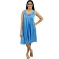 thumbnail image 2 of Venice Womens' Silky Looking Embroidered Nightgown 06 XX-Large Light Blue, 2 of 5