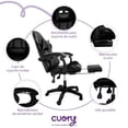 thumbnail image 2 of Silla Gamer Ergonómica Reposapiés Reclinable Gaming Oficina Negro, 2 of 5