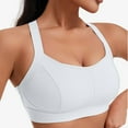 thumbnail image 5 of Ohufall Sports Bras for Women Solid Casual High Impact Wirefree Yoga Bra Criss-Cross Back Soft Support Full Coverage Bra Gathering Shockproof Gym Workout Bra, 5 of 7