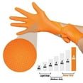 thumbnail image 4 of Heavy Duty 8-mil Industrial Orange Nitrile Gloves with Raised Diamond Texture - Box of 100 - Latex Free, Powder Free Size: Medium, 4 of 8