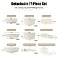 thumbnail image 5 of Jozram 17 PCS Ceramic Pots and Pans Set Non Stick, Cookware Set with Detachable Handle, Oven Safe, Induction Ready, Stackable RV Kitchen Cooking Set Removable Handles, Cream White, 5 of 9