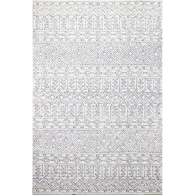 Bashian R120-IVGY-5X7.6-CL208 5 ft. x 7 ft. 6 in. Venezia Transitional 100 Percentage Wool Hand Tufted Rectangle Area Rug, Ivory & Grey