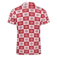 thumbnail image 5 of Christmas Snowflakes - Christmas Checker Snow Men Zipper T-shirt Summer Casual Short Sleeve T-shirt Top, 5 of 7