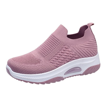 QYZEU Waterproof Sneakers Women Womens Shoes Casual Heels New Thick Soled Women s Shoes Casual Fashion Sports Shoes Women s Mesh Shoes Breathable Casual Shoes Pink 38