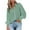 Green, variant on Women's 3/4 Length Sleeve Tops Loose Button Down Blouse Tops Stand Solid Color Long Sleeve Shirt Blouse Shirts Dressy Casual Tops
