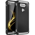 thumbnail image 1 of LG V20 Case, 2 in 1 Cool Slim Hybrid Rugged Hard PC Resilient Strength Durable Laminated with Carbon Fiber Design Chrome Anti-scratch Shockproof Protective Case for LG V20 (2016), BLACK, 1 of 7