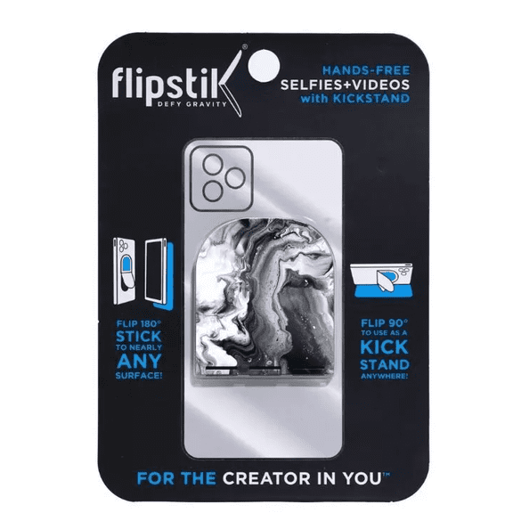 Flipstik - Foldable Adhesive Mount for Most Cell Phones - Inked Marble