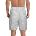 thumbnail image 4 of Lsque Silver Glitter Mens Sleep Pajama Shorts,Short Pajama Pants, Cotton Ultra-Soft Knit-Medium, 4 of 9